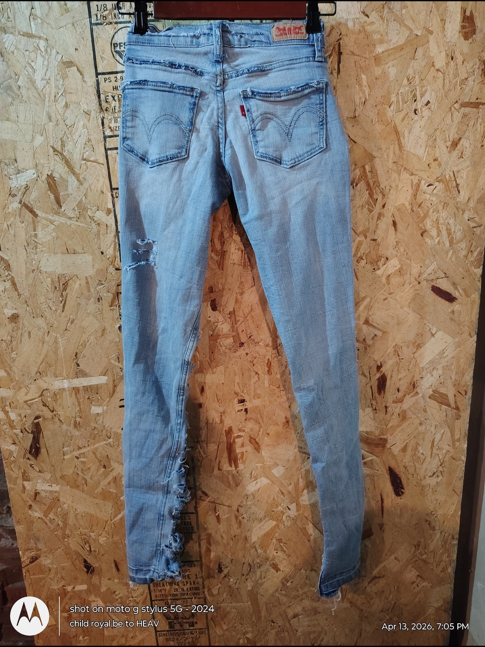 Levi's Light Blue Women's Skinny Jeans with Distressed Hem